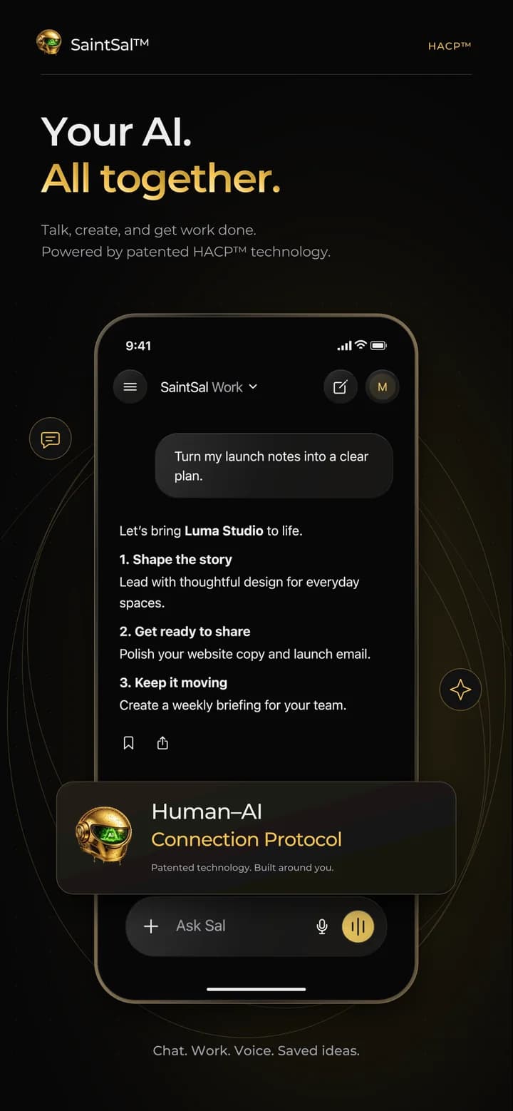 SaintSal on iPhone: your AI, all together