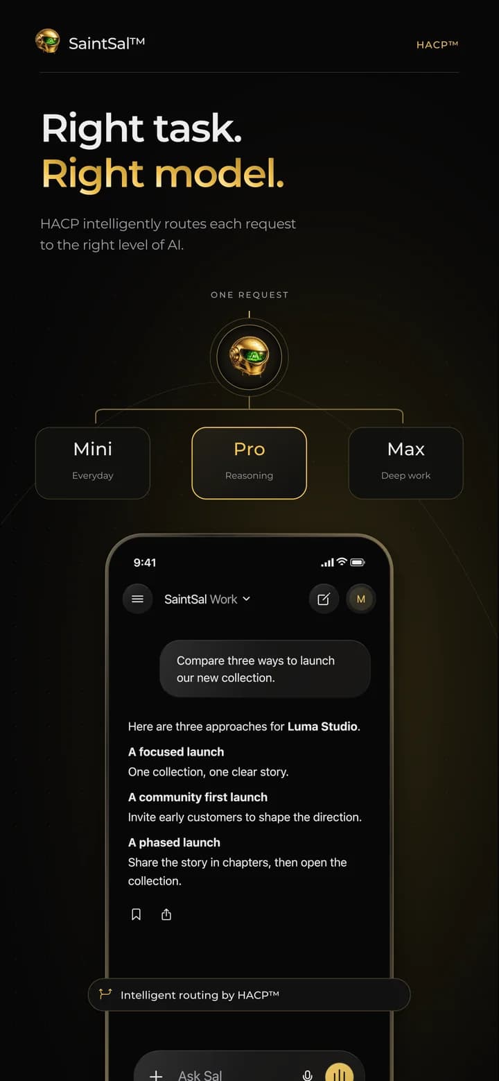 SaintSal on iPhone: right task, right model